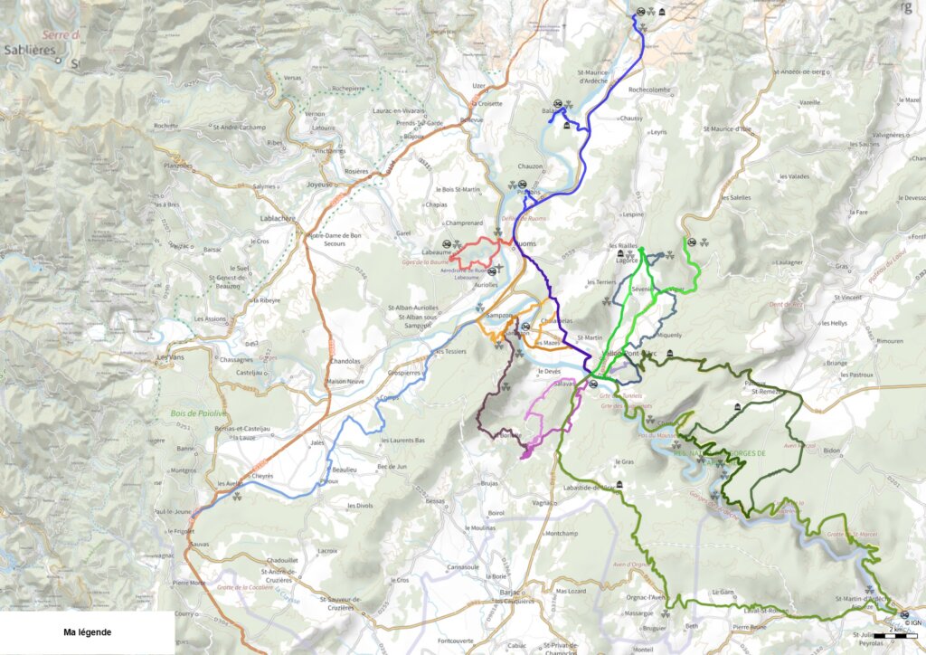 idées parcours vélos Ardèche - Rives d'Arc Bikes et Acqua Bateaux