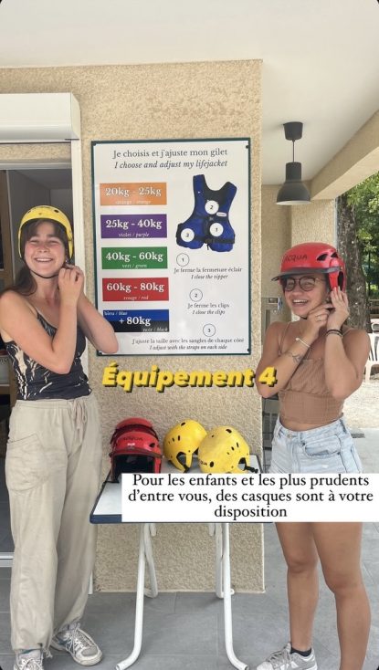 Si vous souhaitez un casque, on vous les propose et on les conseille pour les plus jeunes.